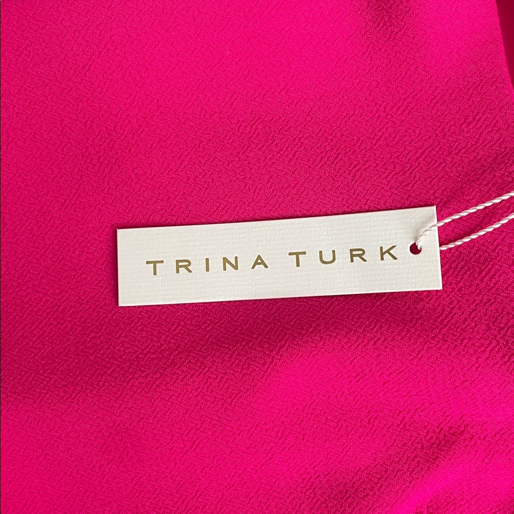 Trina Turk Bright Fuchsia Sleeveless Shift Mini Dress - Picture 5 of 5